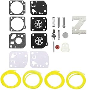 RB-29 Carburetor Rebuild Kit for Zama C1U Series Homelite Ryobi A03979 Carb Gasket Diaphragm String Trimmer Blower with ZT-1 Metering Gage 4 Size Fuel Line Anto