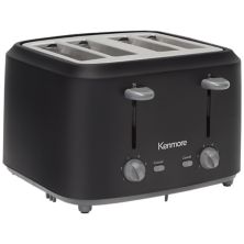 Kenmore 4-Slice Dual Control Matte Black Stainless Steel Toaster Kenmore