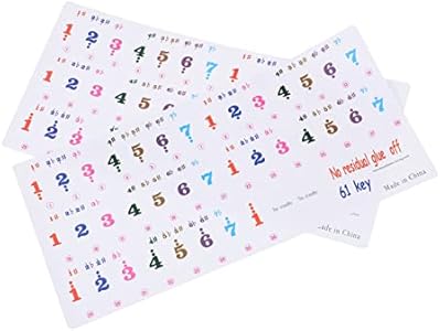 2 Sheets 61 Key Keyboard Stickers Letter Stickers Piano Letter Stickers for Keys Sticker by Numbers Piano Stickers for Keys Piano Decals Piano Accessories Music Instrument Supplies Supvox