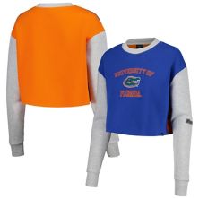 Women's Hype and Vice Royal Florida Gators Colorblock Rookie Crew Pullover Sweatshirt Hype And Vice