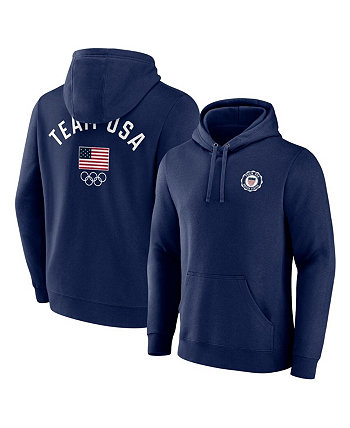 Мужской пуловер с капюшоном с логотипом Navy Team USA и арочным знаком отличия Fanatics