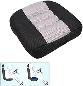 Car Booster Seat Cushion Heightening Height Boost Mat, Breathable Mesh Portable Car Seat Pad Angle Lift Seat for Car, Office,Home (Pure Black) Srutirbo