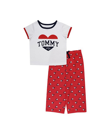 Пижамный комплект из топа с короткими рукавами и штанов для девочек для малышей, 2 предмета Tommy Hilfiger