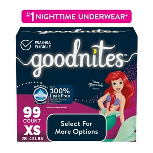 Goodnites Bedwetting Underwear for Girls, XS (28-43 lbs), 99 Ct (Select for More) GoodNites