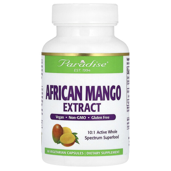 Экстракт африканского манго, 60 вегетарианских капсул Paradise Herbs