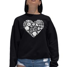 Sea Shells - Women's Word Art Crewneck Sweatshirt LA Pop Art