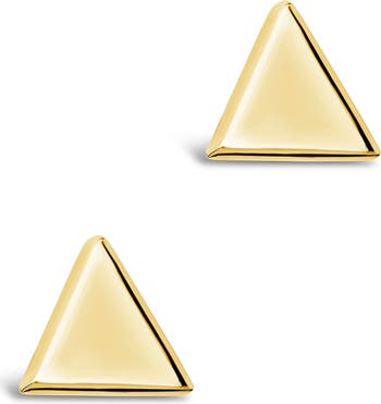 Полированные треугольные серьги-гвоздики STERLING FOREVER FINE