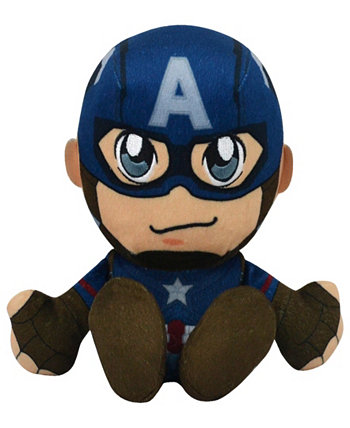 Сидящая плюшевая игрушка «Капитан Америка Курича» Marvel — мягкая игрушка в стиле чиби, 8 дюймов Bleacher Creatures