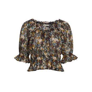 The Dollface Floral Crop Top MOTHER