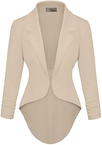 Hybrid & Company Womens Casual Work High Low Blazer Jacket - JK45590 Hybrid & Company