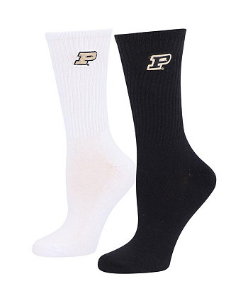 Женские черные и белые носки Purdue Boilermakers, две пары четверть длины ZooZatz