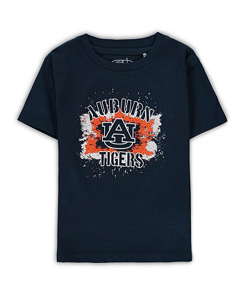 Boys and Girls Preschool and Toddler Navy Auburn Tigers Splatter Toni T-shirt Garb