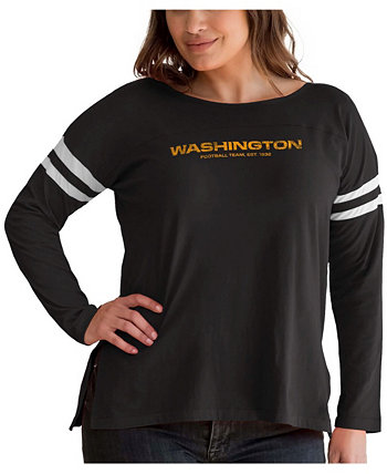 Женская черная футболка с длинными рукавами от сборной Вашингтона по футболу большого размера Free Agent Touch by Alyssa Milano