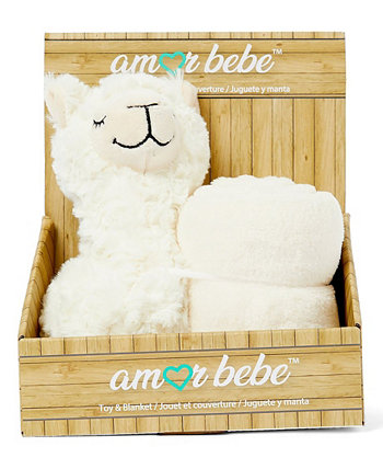 Boys and Girls Plush Llama with Blanket Amor Bebe