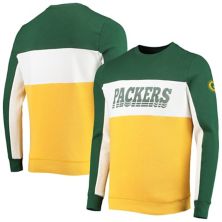 Мужской Junk Food зеленый/золотой пуловер Green Bay Packers с цветными блоками, толстовка Junk Food