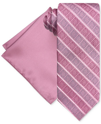 Men's Ornate Stripes Tie & Pocket Square Set Steve Harvey