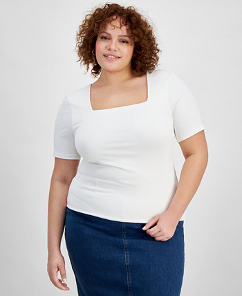 Trendy Plus Size Second Skin Square-Neck Top And Now This
