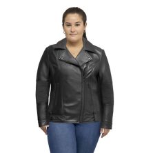 Plus Size Whet Blu Crossover Leather Jacket Whet Blu