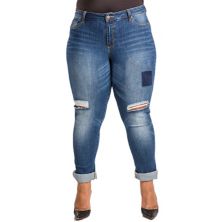 Женские джинсы-бойфренды Poetic Justice больших размеров с пышной посадкой в винтажном стиле с потертостями Poetic Justice