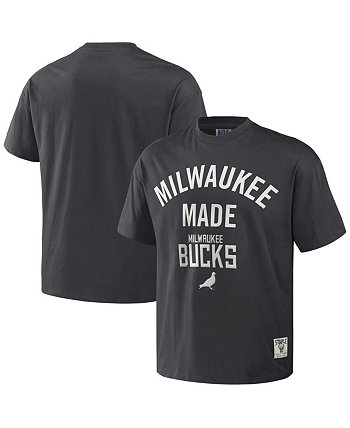 Мужская футболка оверсайз NBA x Anthracite Milwaukee Bucks Heavyweight Staple
