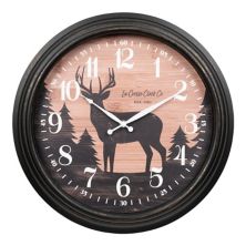 Технология La Crosse 15,75 дюйма. Кварцевые аналоговые настенные часы Northwoods Deer La Crosse Technology