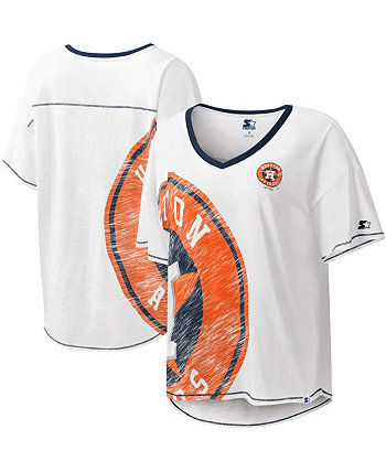 Женская белая футболка с v-образным вырезом Houston Astros Perfect Game Starter