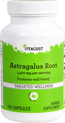 Корень астрагала — 1500 мг на порцию — 100 капсул Vitacost