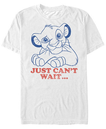Мужская футболка Disney's Simba Can't Wait Line Art с коротким рукавом Lion King