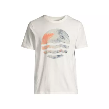 Coral Palm Waves Crewneck T-Shirt Sol Angeles