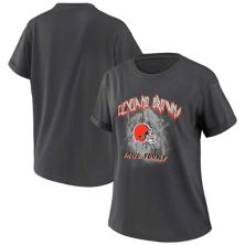 Women's WEAR by Erin Andrews Charcoal Cleveland Browns Boyfriend T-Shirt WEAR by Erin Andrews