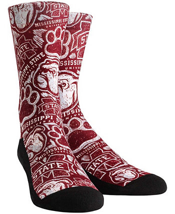 Женские темно-бордовые носки с круглым вырезом и логотипом Mississippi State Bulldogs Rock 'Em