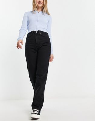 Черные джинсы прямого кроя с экстра-высокой талией Weekday Rowe Weekday