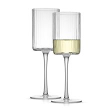 JoyJolt, 2 упаковки бокалов для белого вина Elle с рифленым цилиндром JoyJolt