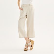 Женские укороченные брюки Croft & Barrow® с широкими штанинами без застежки Croft & Barrow