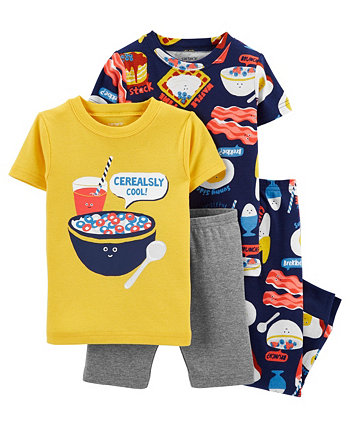 Комплект из футболки, шорт и пижамы для малышей из 4 предметов Breakfast Snug Fit Carter's