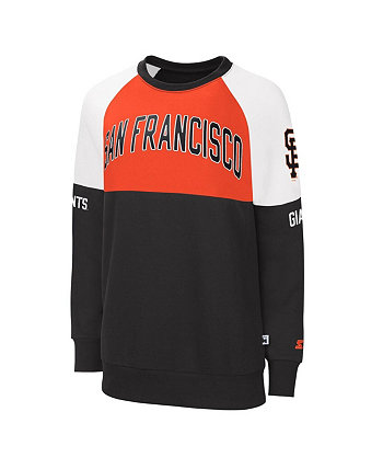Женский черный, оранжевый свитшот San Francisco Giants Baseline с пуловером реглан Starter