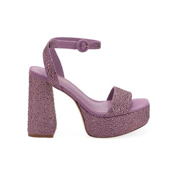 Dolly Crystal-Embellished Platform Ankle-Strap Sandals Larroudé