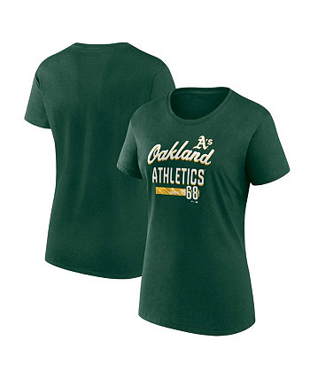 Зеленая женская футболка приталенного кроя с логотипом Oakland Athletics Fanatics