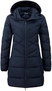 Wantdo Women's Packable Down Jacket Light Weight Puffer Coat Hip-Length Winter Coat Wantdo