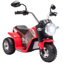 Перезаряжаемый аккумуляторный мотоцикл 6 В, крутой мотоцикл-чоппер для детей, красный Aosom