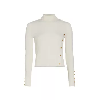 Silk-Blend Asymmetric Buttoned Sweater PALM ANGELS