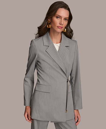 Women's Pinstriped Tie-Waist Blazer Donna Karan New York