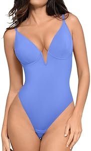 Женское Корректирующее белье Popilush Bodysuits с контролем живота и глубоким V-вырезом Popilush