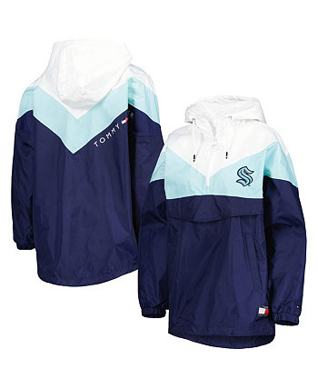 Женская куртка-ветровка Seattle Kraken Staci синего, темно-синего цвета с молнией до половины Tommy Hilfiger