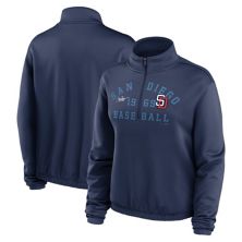 Women's Nike Navy San Diego Padres Rewind Splice Half-Zip Sweatshirt Nike