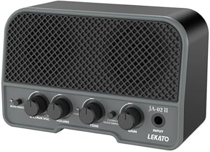 LEKATO Mini Guitar Amp Rechargeable Electric Guitar Amplifier 5W, Clean/Overdrive,Bluetooth Guitar Amp Portable Guitar Amp for Daily Practice,Black LEKATO