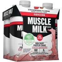 Подлинный протеиновый коктейль с клубничным кремом — 11 жидких унций каждый / упаковка из 4 шт. Muscle Milk