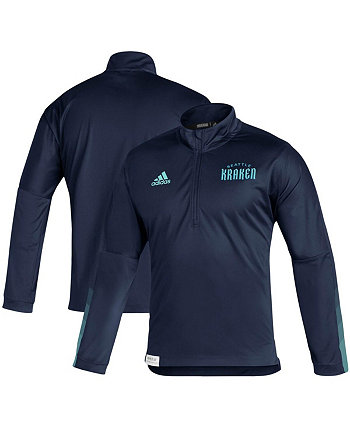 Мужская куртка темно-синего цвета с молнией четверти Seattle Kraken Adidas