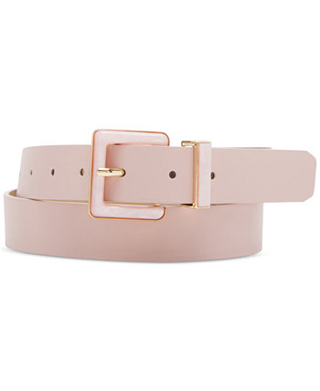 Women's Imitation Pearl Inlay Faux-Leather Belt Steve Madden