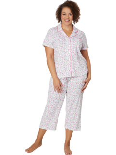 Длинный пижамный комплект для подружки размера «Цветущий бриз» из двух предметов с короткими рукавами и длинными рукавами Karen Neuburger